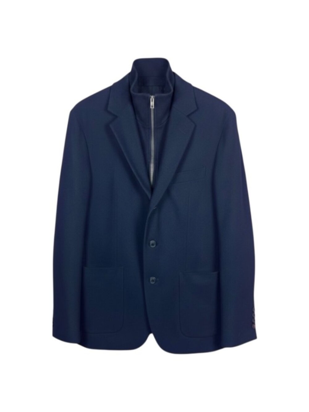 Bugatchi Topcoat Removable Bib Navy Blue Wool Blend Coat Men’s 40 Medium